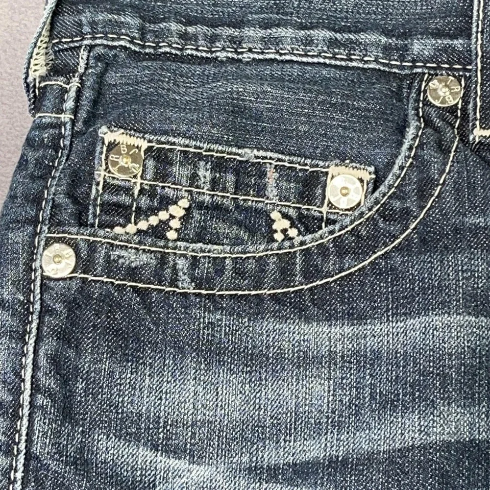 True Religion Straight Cutoff Shorts Mens 30‎ Dark Wash Made in USA MDE800SDP3